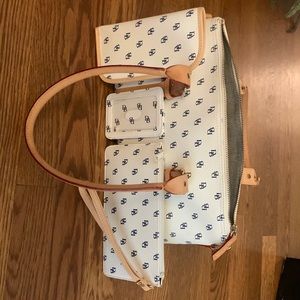 Dooney & Bourke shoulder bag, wristlet, card holder & glasses case
